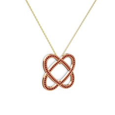 Garnet 8 ayar rose altın kolye (40 cm altın rolo zincir)