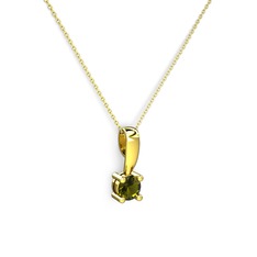 Edina Tektaş Kolye - Peridot 14 ayar altın kolye (40 cm altın rolo zincir) #1t9abb2