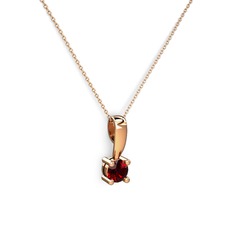 Edina Tektaş Kolye - Garnet 14 ayar rose altın kolye (40 cm gümüş rolo zincir) #1wh826j