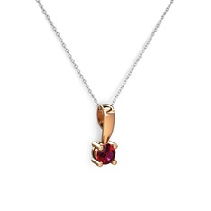 Edina Tektaş Kolye - Rodolit garnet 14 ayar rose altın kolye (40 cm gümüş rolo zincir) #ruhgye