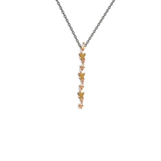 Mesa Kelebek Kolye - Sitrin 925 ayar rose altın kaplama gümüş kolye (40 cm gümüş rolo zincir) #14lhmnq