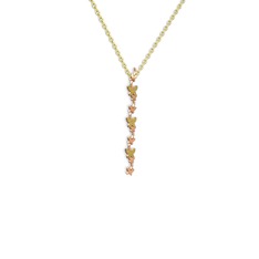 Peridot 8 ayar rose altın kolye (40 cm gümüş rolo zincir)