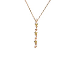 Peridot 8 ayar rose altın kolye (40 cm rose altın rolo zincir)