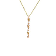 Mesa Kelebek Kolye - Sitrin 14 ayar rose altın kolye (40 cm altın rolo zincir) #16j7s26