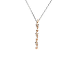 Mesa Kelebek Kolye - Akuamarin 8 ayar rose altın kolye (40 cm gümüş rolo zincir) #1ed3ab2