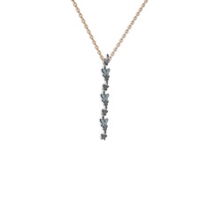 Mesa Kelebek Kolye - Akuamarin 925 ayar siyah rodyum kaplama gümüş kolye (40 cm gümüş rolo zincir) #1g4dsth