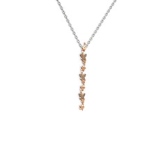 Mesa Kelebek Kolye - Dumanlı kuvars 14 ayar rose altın kolye (40 cm gümüş rolo zincir) #1gt0s4f