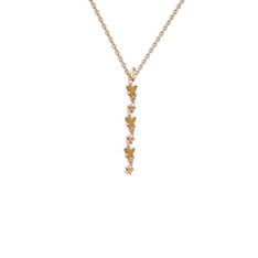 Mesa Kelebek Kolye - Sitrin 925 ayar rose altın kaplama gümüş kolye (40 cm rose altın rolo zincir) #1hu5yqt