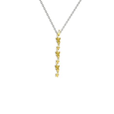 Mesa Kelebek Kolye - Sitrin 8 ayar altın kolye (40 cm beyaz altın rolo zincir) #1hxpk2d
