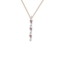 Mesa Kelebek Kolye - Garnet 925 ayar gümüş kolye (40 cm rose altın rolo zincir) #1kcqtuh