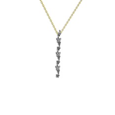 Mesa Kelebek Kolye - Beyaz zirkon 925 ayar siyah rodyum kaplama gümüş kolye (40 cm gümüş rolo zincir) #1lz7kvj