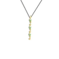 Mesa Kelebek Kolye - Yeşil kuvars 8 ayar altın kolye (40 cm gümüş rolo zincir) #1pdacdu