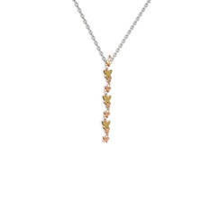 Mesa Kelebek Kolye - Peridot 925 ayar rose altın kaplama gümüş kolye (40 cm beyaz altın rolo zincir) #1s78tlf