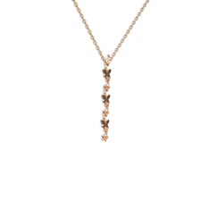Mesa Kelebek Kolye - Siyah zirkon 8 ayar rose altın kolye (40 cm gümüş rolo zincir) #1v7byny