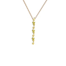 Mesa Kelebek Kolye - Peridot 18 ayar altın kolye (40 cm rose altın rolo zincir) #1yz0d93