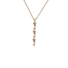 Mesa Kelebek Kolye - Dumanlı kuvars 925 ayar rose altın kaplama gümüş kolye (40 cm rose altın rolo zincir) #2nlsx1