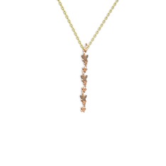 Mesa Kelebek Kolye - Dumanlı kuvars 8 ayar rose altın kolye (40 cm altın rolo zincir) #74bdo5