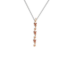 Mesa Kelebek Kolye - Garnet 18 ayar rose altın kolye (40 cm beyaz altın rolo zincir) #9fu0hc