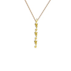 Mesa Kelebek Kolye - Sitrin 14 ayar altın kolye (40 cm rose altın rolo zincir) #c8e8b1