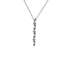 Mesa Kelebek Kolye - Beyaz zirkon 925 ayar siyah rodyum kaplama gümüş kolye (40 cm beyaz altın rolo zincir) #dukppv