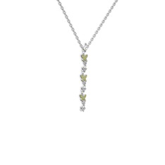 Mesa Kelebek Kolye - Peridot 14 ayar beyaz altın kolye (40 cm beyaz altın rolo zincir) #el7epy