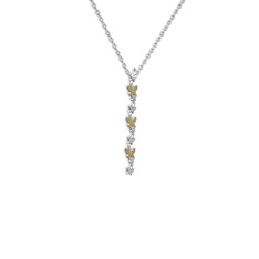 Mesa Kelebek Kolye - Sitrin 18 ayar beyaz altın kolye (40 cm beyaz altın rolo zincir) #kh95ud