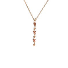 Mesa Kelebek Kolye - Garnet 925 ayar rose altın kaplama gümüş kolye (40 cm rose altın rolo zincir) #nhslxv