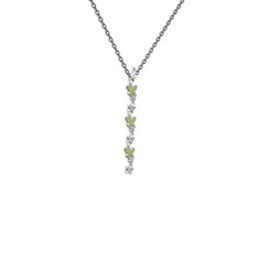 Mesa Kelebek Kolye - Peridot 8 ayar beyaz altın kolye (40 cm gümüş rolo zincir) #o6iyja