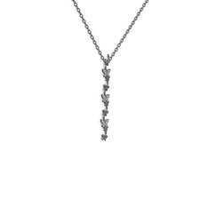 Mesa Kelebek Kolye - Swarovski 925 ayar siyah rodyum kaplama gümüş kolye (40 cm gümüş rolo zincir) #q7btk