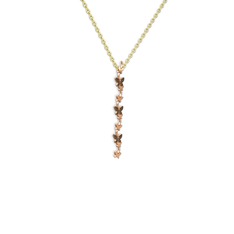 Mesa Kelebek Kolye - Siyah zirkon 8 ayar rose altın kolye (40 cm altın rolo zincir) #tr6z5w