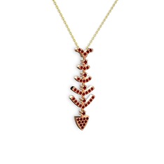 Garnet 14 ayar rose altın kolye (40 cm altın rolo zincir)