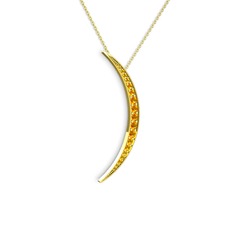 Ay Kolye - Sitrin 14 ayar altın kolye (40 cm altın rolo zincir) #12o9j70