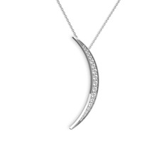 Ay Kolye - Swarovski 18 ayar beyaz altın kolye (40 cm gümüş rolo zincir) #qnxj5g