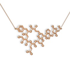 Molekül Kolye - 14 ayar rose altın kolye (40 cm rose altın rolo zincir) #1bgu4u8