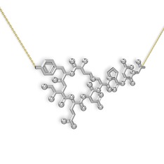 Molekül Kolye - 8 ayar beyaz altın kolye (40 cm altın rolo zincir) #1u43k6w