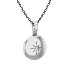 Yadigar Madalyon Kolye - Swarovski 925 ayar gümüş kolye (40 cm gümüş rolo zincir) #1en31fk