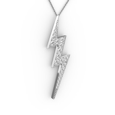 Şimşek Kolye - Swarovski 925 ayar gümüş kolye (40 cm gümüş rolo zincir) #1hxe9v3
