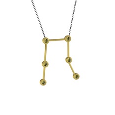 Gemini Kolye - Peridot 8 ayar altın kolye (40 cm gümüş rolo zincir) #13uzul1