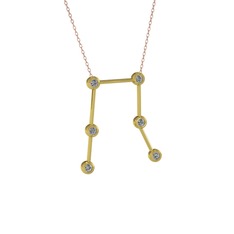 Gemini Kolye - Pırlanta 8 ayar altın kolye (0.288 karat, 40 cm rose altın rolo zincir) #19bhlb5