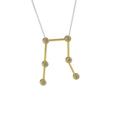 Gemini Kolye - Pırlanta 8 ayar altın kolye (0.288 karat, 40 cm gümüş rolo zincir) #1dxnzgr
