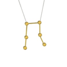 Gemini Kolye - Sitrin 14 ayar altın kolye (40 cm beyaz altın rolo zincir) #2u1b6o