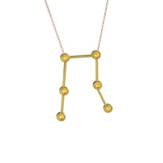 Gemini Kolye - Sitrin 18 ayar altın kolye (40 cm rose altın rolo zincir) #c3xp4w