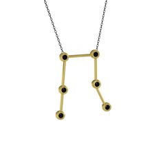 Gemini Kolye - Siyah zirkon 18 ayar altın kolye (40 cm gümüş rolo zincir) #lxi5gq