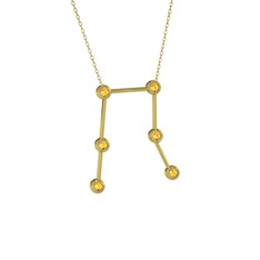 Gemini Kolye - Sitrin 8 ayar altın kolye (40 cm gümüş rolo zincir) #q18v7p