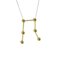 Gemini Kolye - Peridot 925 ayar altın kaplama gümüş kolye (40 cm beyaz altın rolo zincir) #qzcwyn