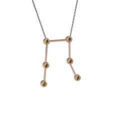 Gemini Kolye - Peridot 925 ayar rose altın kaplama gümüş kolye (40 cm gümüş rolo zincir) #rmlxxm