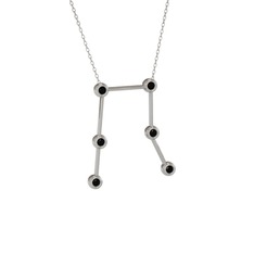 Gemini Kolye - Siyah zirkon 925 ayar gümüş kolye (40 cm gümüş rolo zincir) #zfu4j0