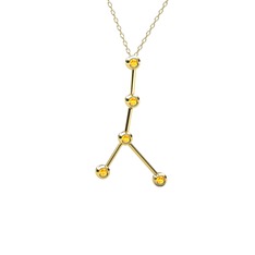 Cancer Kolye - Sitrin 14 ayar altın kolye (40 cm altın rolo zincir) #15wk8m9