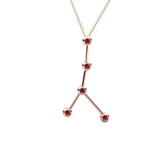 Garnet 14 ayar rose altın kolye (40 cm altın rolo zincir)