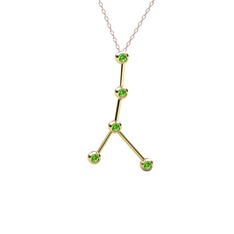 Peridot 18 ayar altın kolye (40 cm rose altın rolo zincir)